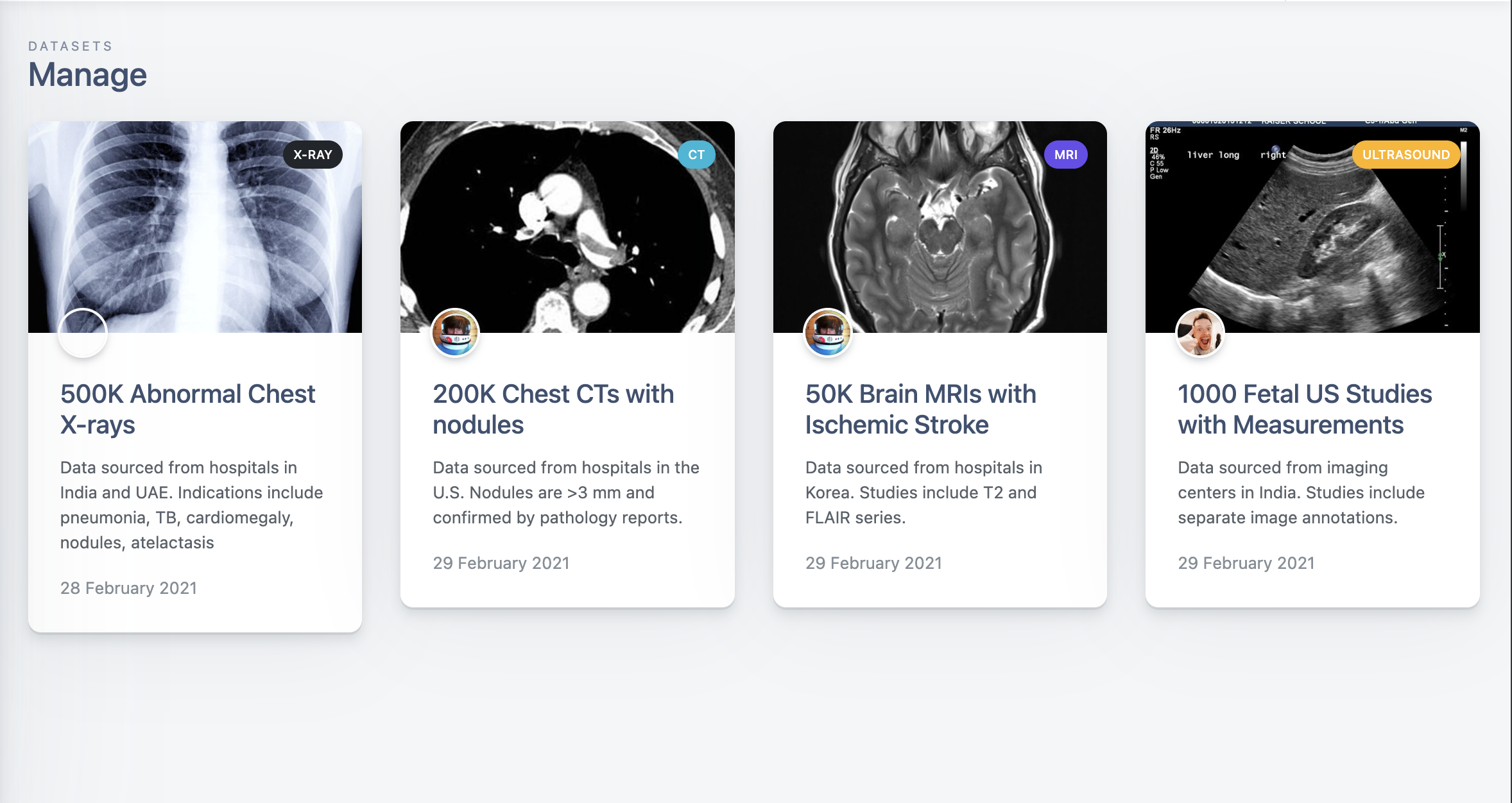 Intelpixel datasets dashboard