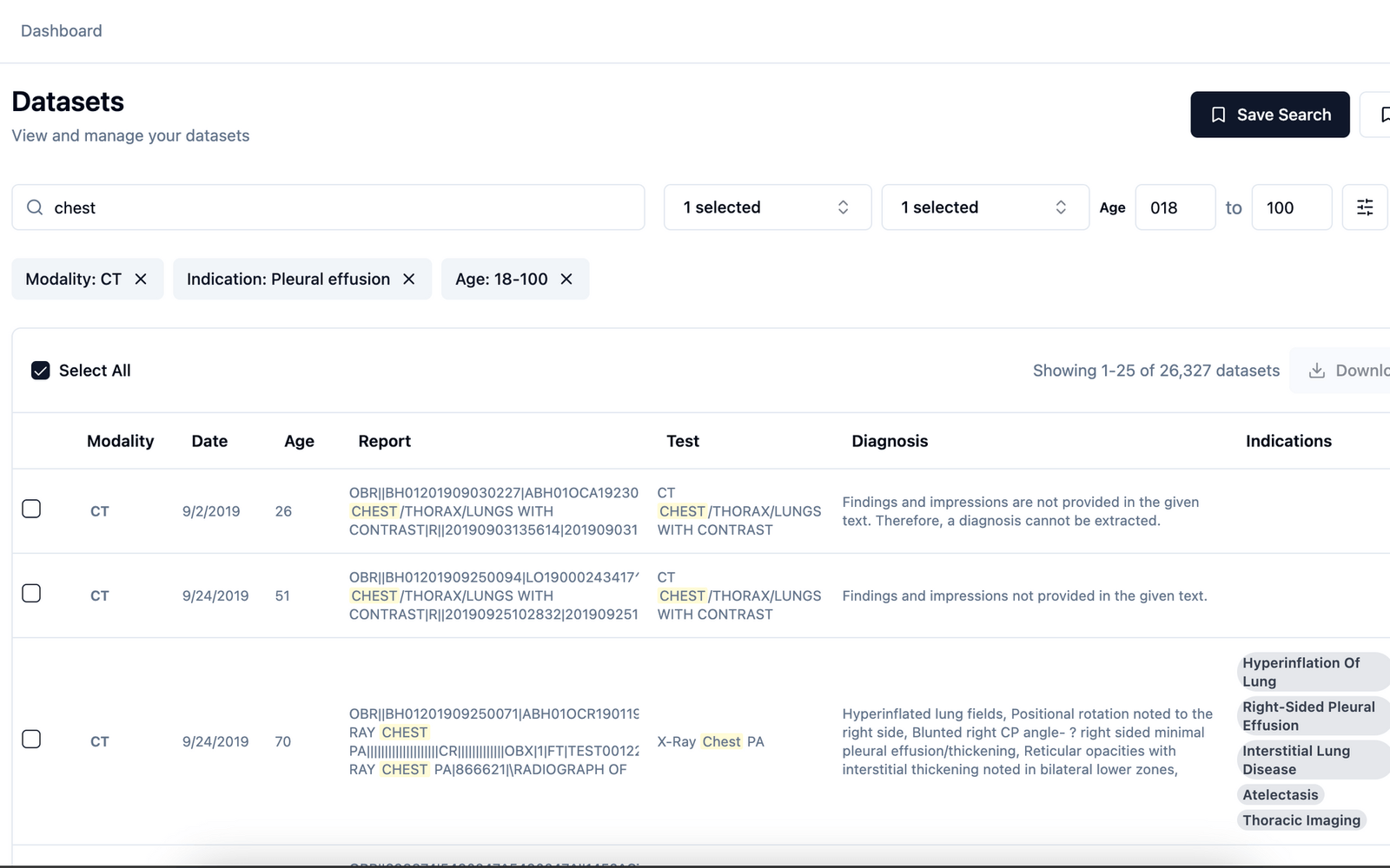 Intelpixel datasets dashboard